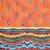 Orange & Blue Linen Blend Printed Ikat Saree