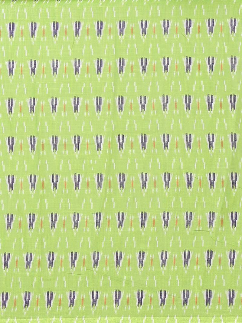 Purple & Green Floral Printed Ikat Designer Saree