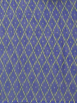 Off-White & Blue Printed Ikat Saree 5