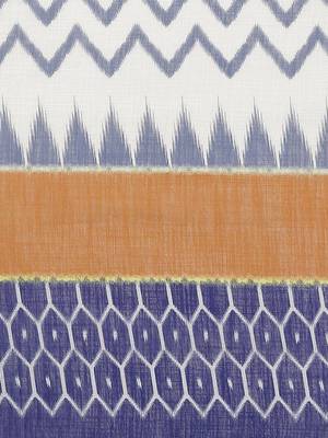 White & Blue Printed Ikat Saree 3