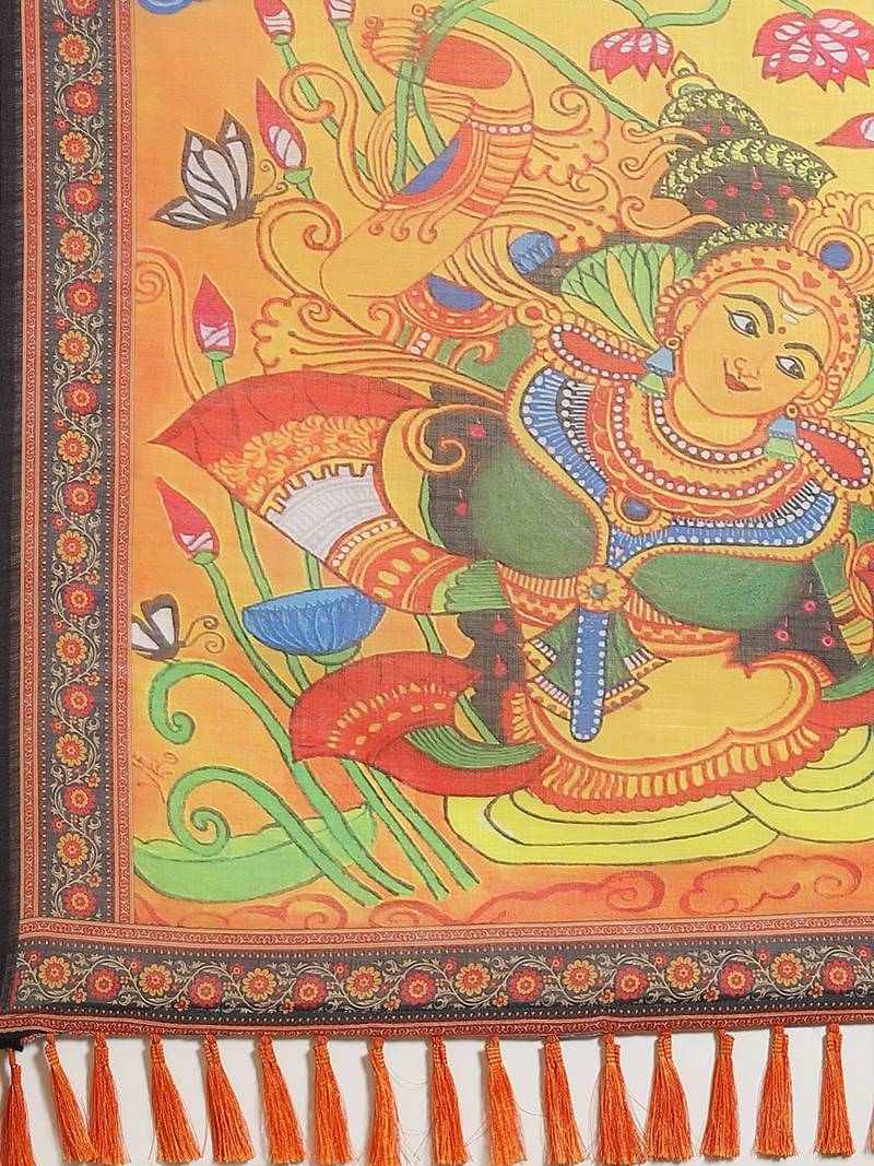 Pink & White Printed Pochampally Saree