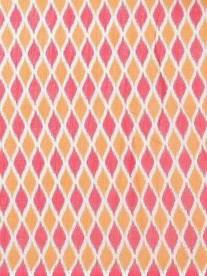 Pink & White Printed Pochampally Saree 5