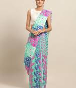 Rama Coloured Trendy Dhakai Jamdani Cotton Silk Saree