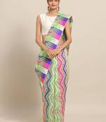 Pista Coloured Trendy Dhakai Jamdani Cotton Silk Saree