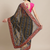 Black & White Kutchi Embroidered Half and Half Bandhani Saree