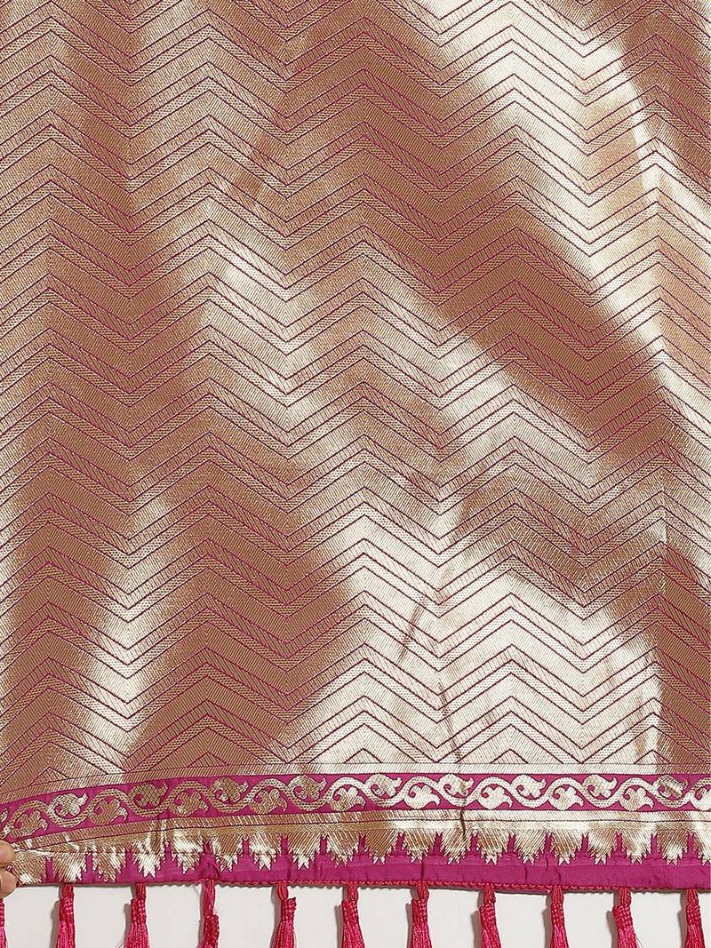 Purple & Golden Zari Woven Design Banarasi Saree