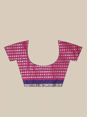 Purple & Golden Zari Woven Design Banarasi Saree 5