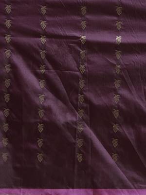 Purple & Pink Silk Blend Woven Design Banarasi Saree 3
