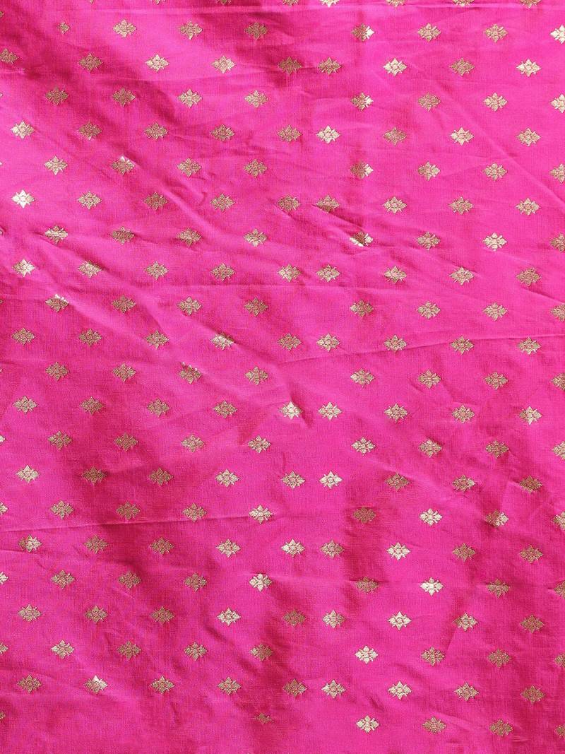 Purple & Pink Silk Blend Woven Design Banarasi Saree