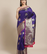 Blue & Golden Zari Woven Design Banarasi Saree