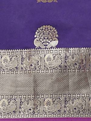 Blue & Golden Zari Woven Design Banarasi Saree 3