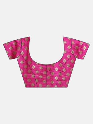 Wine New Soft Silk Banarasi Round Lotus Kesari Paithani Saree 5
