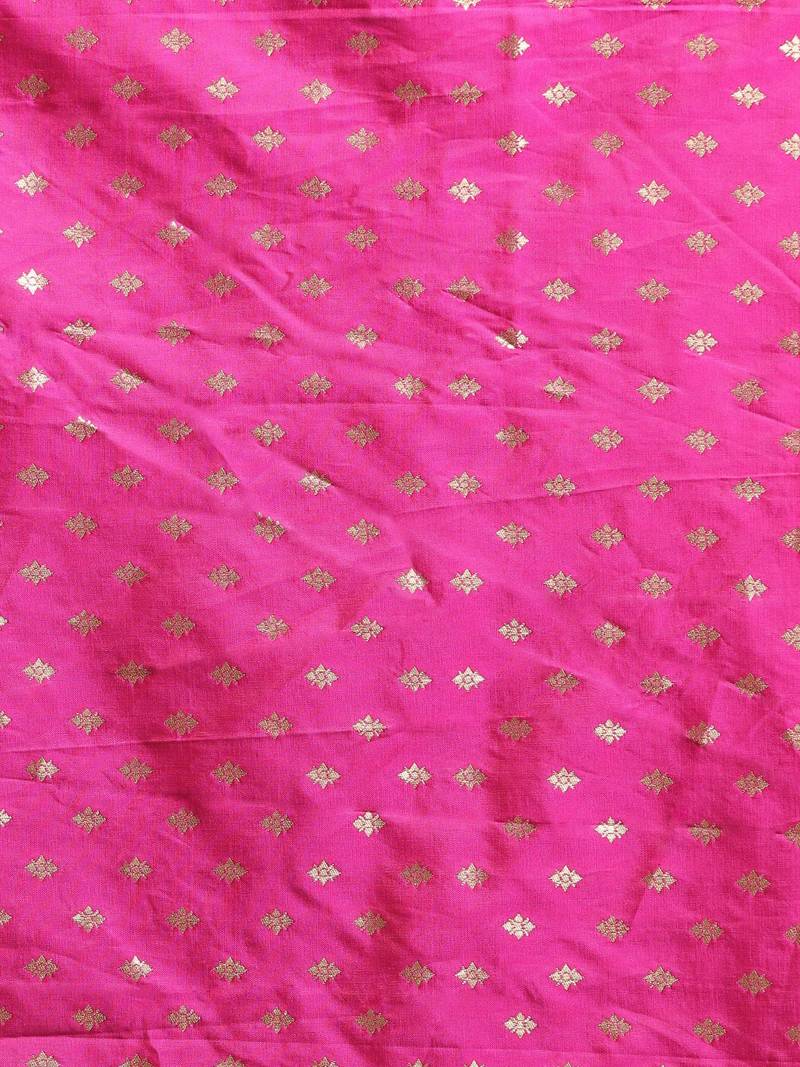 Violet & Pink Silk Blend Woven Design Banarasi Saree