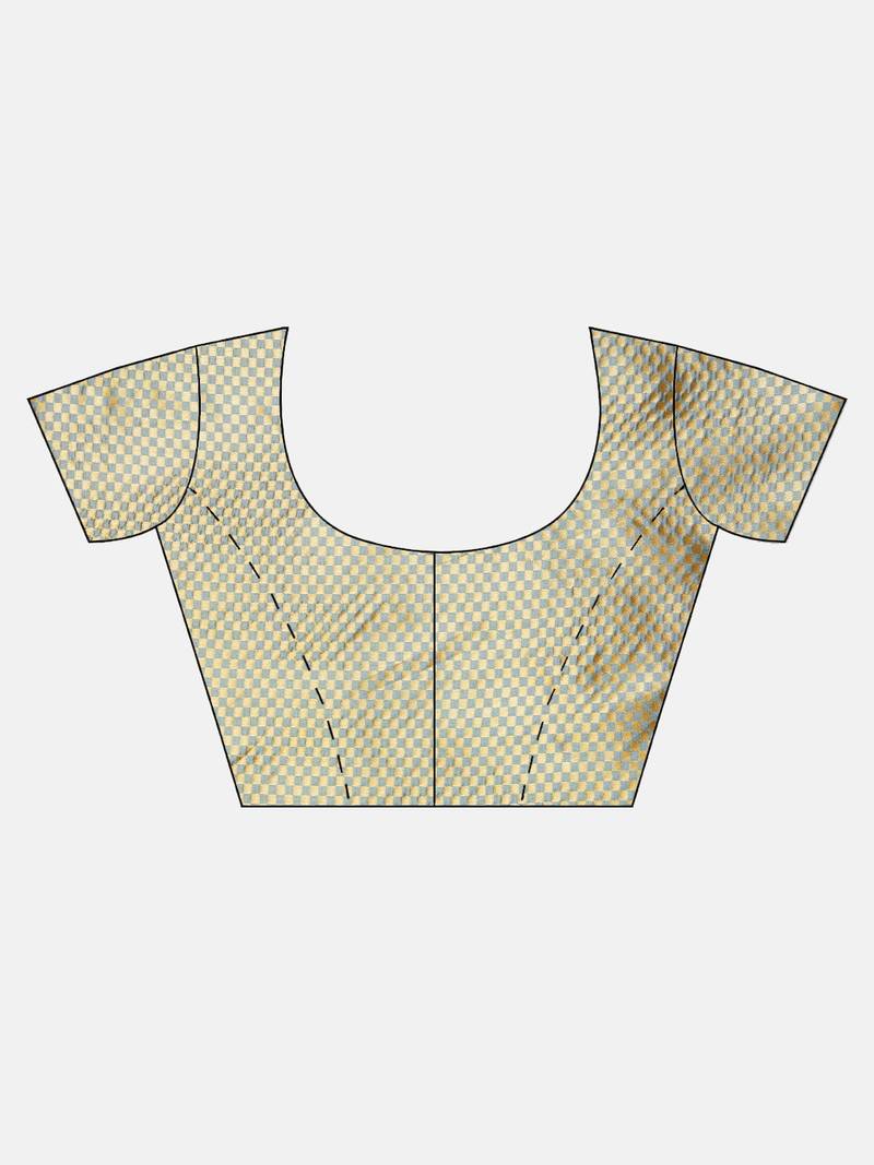 Grey Silk Blend Woven Design Patola Saree