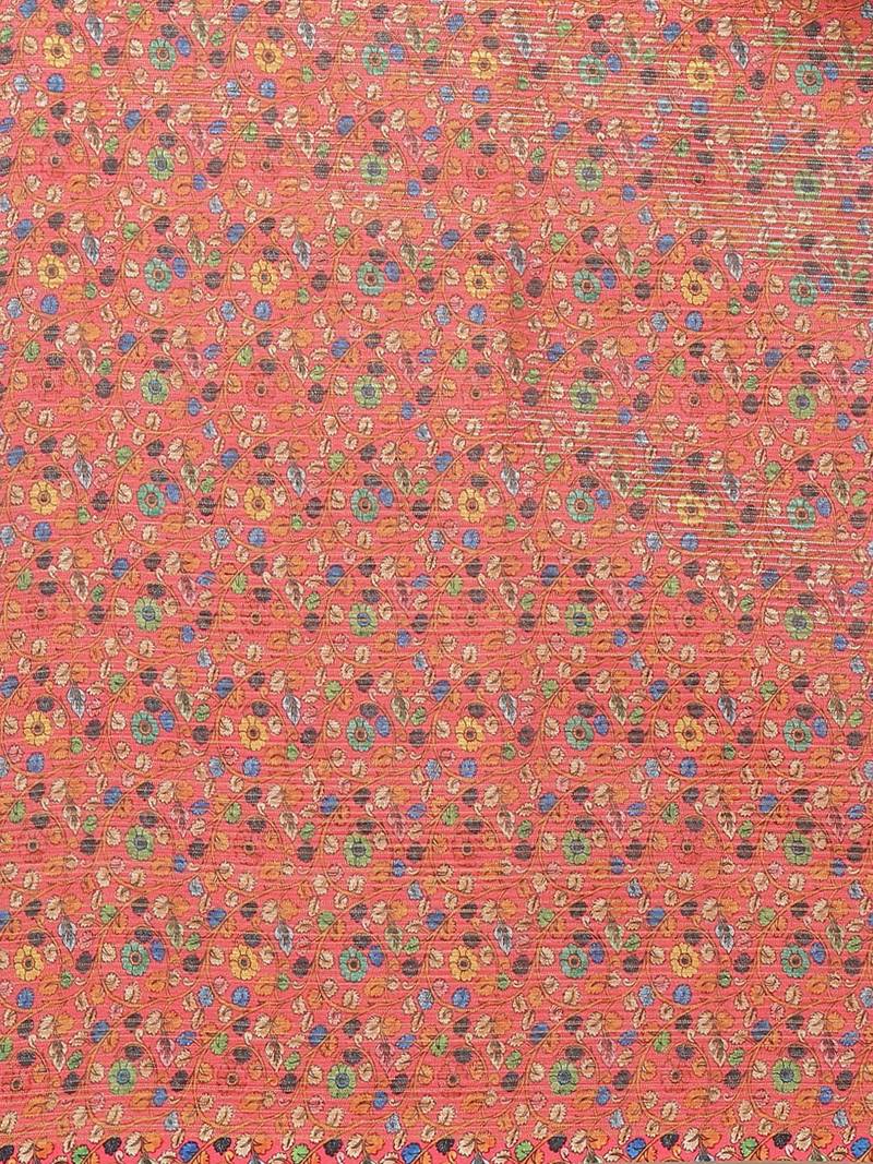 Black & Orange Digital Print Maheshwari Saree