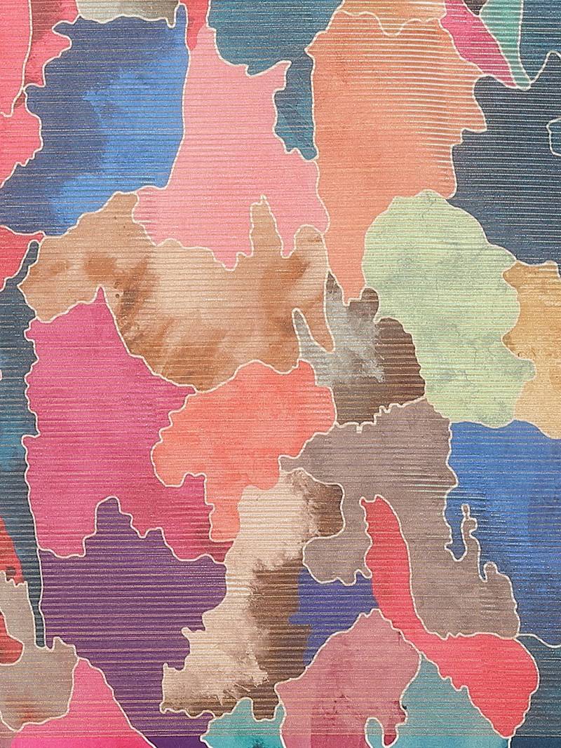 Red & Blue Digital Print Maheshwari Saree