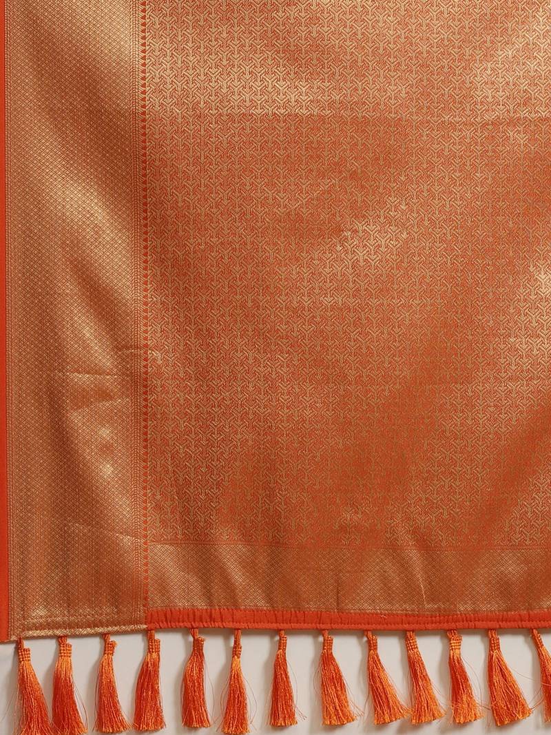 Pink & Golden Woven Design Patola Saree