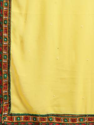 Pink Pure Georgette Embroidered Bandhani Saree 4