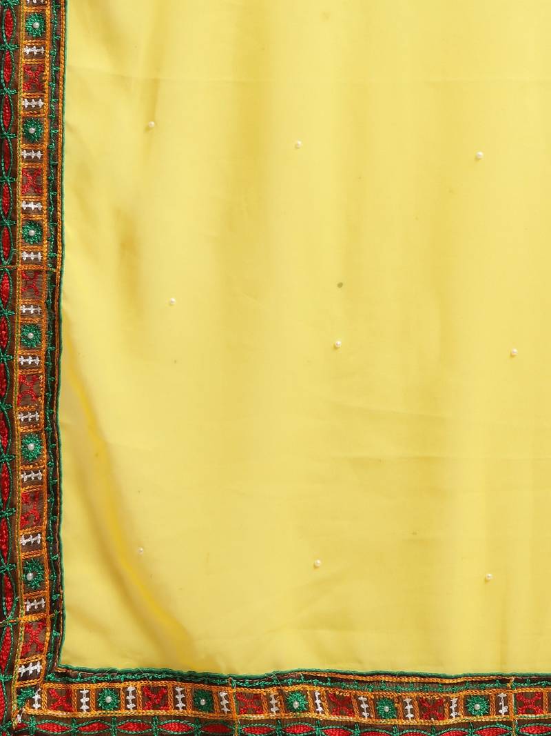 Pink Pure Georgette Embroidered Bandhani Saree