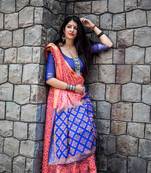 Pink Woven Patola Saree With Blouse