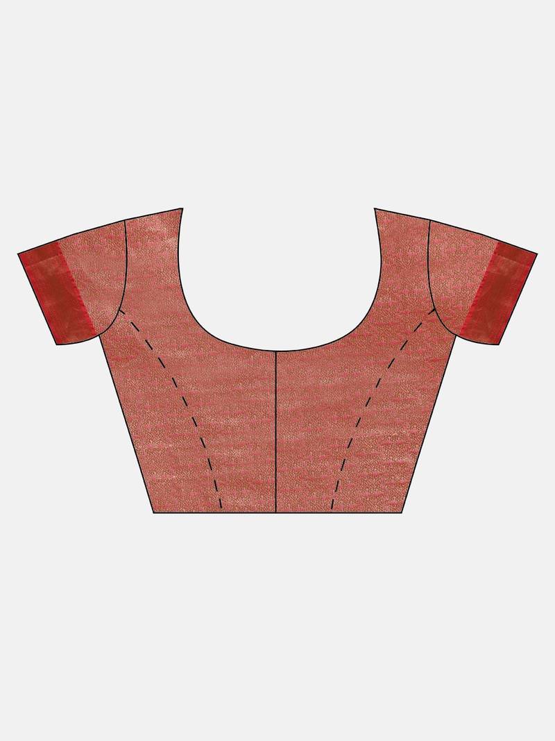 Off-White & Golden Silk Blend Woven Design Banarasi Saree