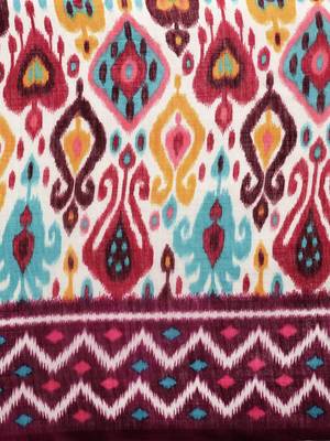 White & Magenta Linen Blend Blend Printed Ikat Saree 3