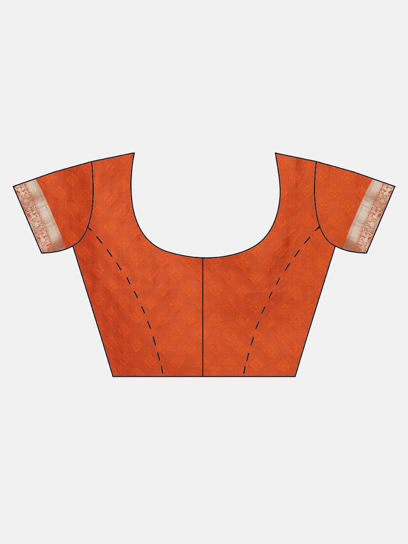 Purple & Golden Silk Blend Woven Design Kanjeevaram Saree