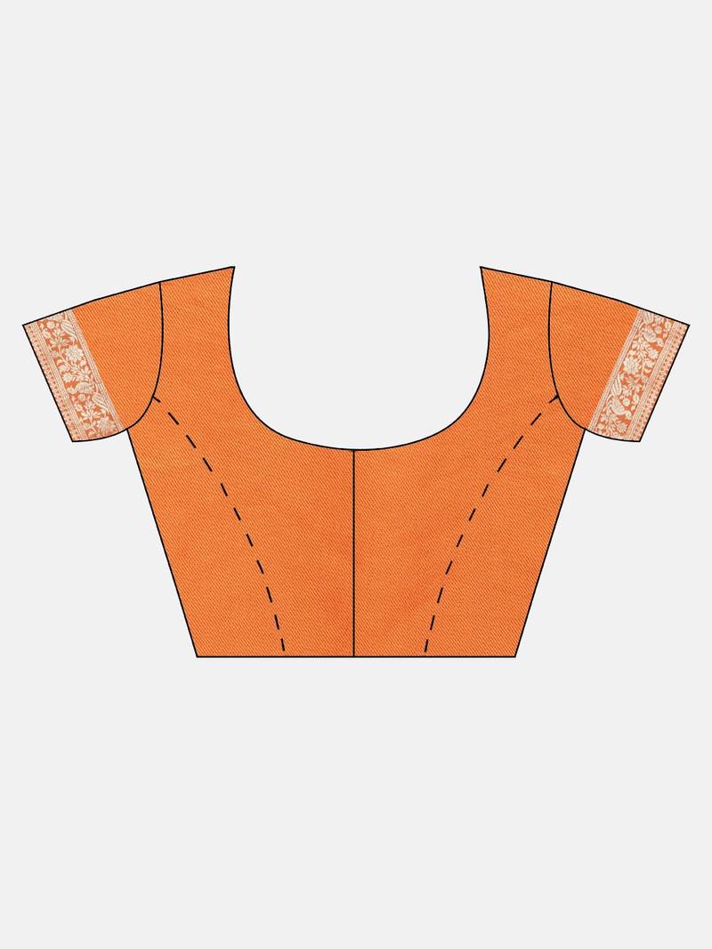 Purple & Gold-Toned Silk Blend Woven Design Banarasi Saree