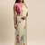 Off-White & Pink Pure Silk Floral Printed Saree