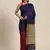 Blue Plain Cotton Handloom Sarees With Blouse