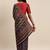 Navy Blue & Red Floral Print Pashmina Saree with Matching Shawl