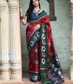 Red Weaving Silk Traditional Patola Saree