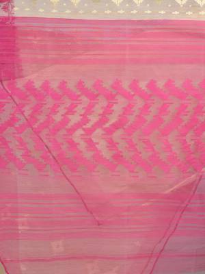 Beige hand woven silk cotton saree  4