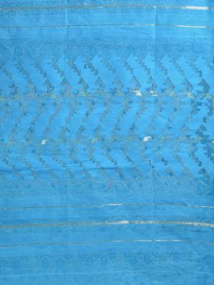 Blue hand woven silk cotton saree  4