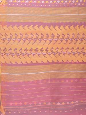 Pink hand woven silk cotton saree  4