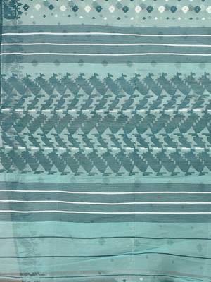 Blue hand woven silk cotton saree  4