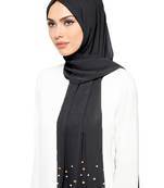 JSDC Outdoor Wear Georgette 2 Meter Pearl Work Daily Hijab Scarf For Women