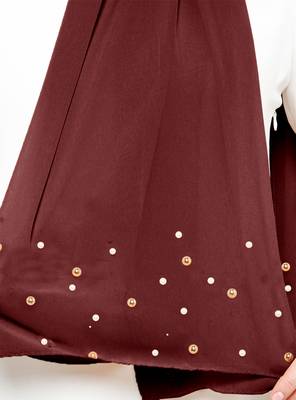 JSDC Casual Wear 2 Meter Long Islamic Georgette Pearl Work Dupatta Scarf 2