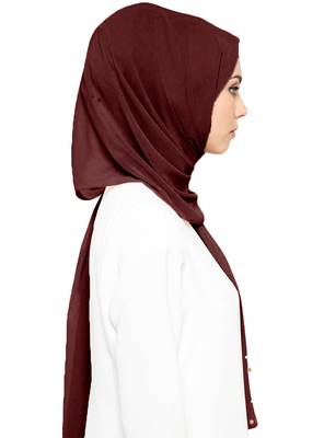 JSDC Casual Wear 2 Meter Long Islamic Georgette Pearl Work Dupatta Scarf 4