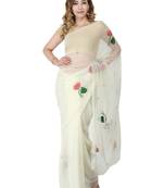 Cream ethnic sarees