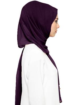 JSDC Women Plain Georgette Long 2 Meter Pearl Work Hijab Scarf 4