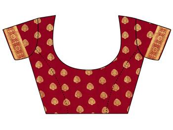 Mustard woven art silk saree with blouse 5