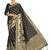 Black woven art silk saree with blouse