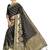 Black woven art silk saree with blouse