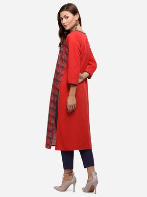 red American Crepe Digital Print trendy Kurta 2
