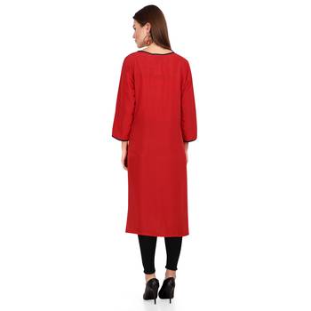 red American Crepe Digital Print trendy Kurta 2