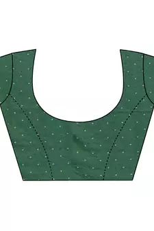 Green woven satin saree with blouse