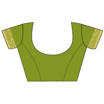 Green woven art silk saree with blouse 4
