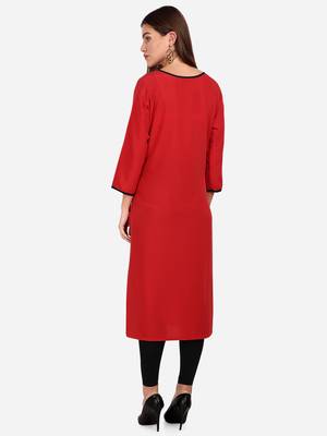 red American Crepe Digital Print trendy Kurta 2
