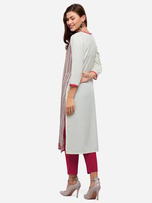 cream American Crepe Digital Print trendy Kurta 2